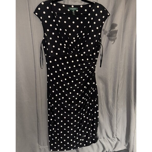 Ralph Lauren Dresses & Skirts - Lauren Ralph Lauren Dress Women's Size 10 Polka Dot Print Jersey Dress